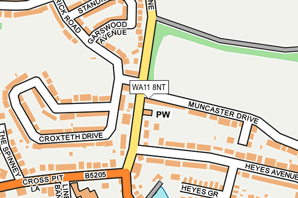 WA11 8NT map - OS OpenMap – Local (Ordnance Survey)