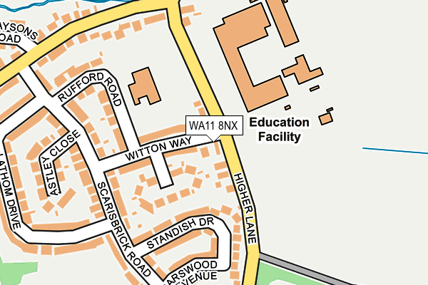 WA11 8NX map - OS OpenMap – Local (Ordnance Survey)
