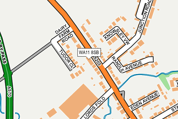 WA11 8SB map - OS OpenMap – Local (Ordnance Survey)