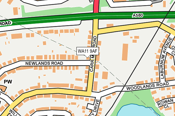 WA11 9AF map - OS OpenMap – Local (Ordnance Survey)