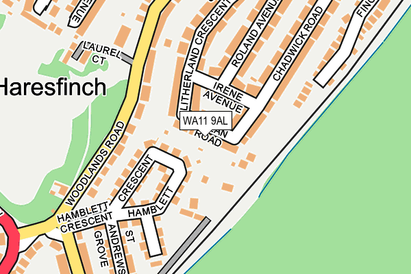WA11 9AL map - OS OpenMap – Local (Ordnance Survey)