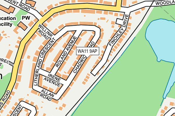 WA11 9AP map - OS OpenMap – Local (Ordnance Survey)