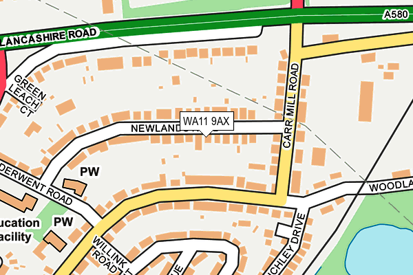 WA11 9AX map - OS OpenMap – Local (Ordnance Survey)