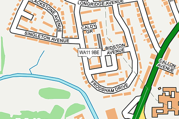 WA11 9BE map - OS OpenMap – Local (Ordnance Survey)