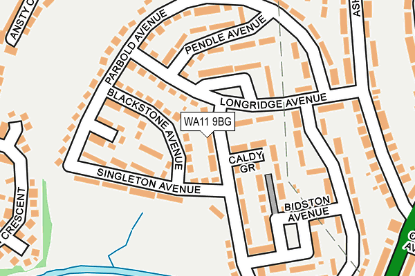 WA11 9BG map - OS OpenMap – Local (Ordnance Survey)