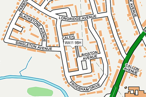 WA11 9BH map - OS OpenMap – Local (Ordnance Survey)