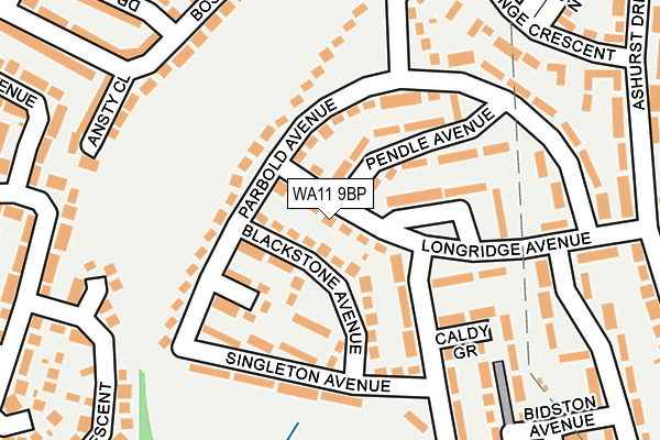 WA11 9BP map - OS OpenMap – Local (Ordnance Survey)