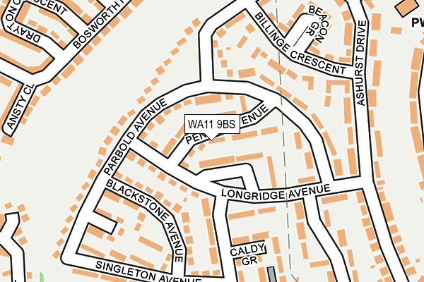 WA11 9BS map - OS OpenMap – Local (Ordnance Survey)