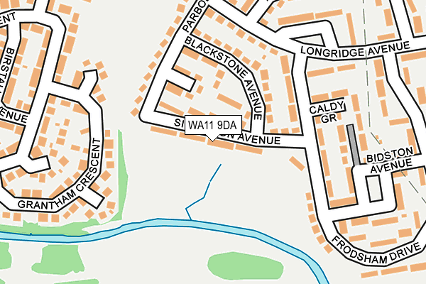 WA11 9DA map - OS OpenMap – Local (Ordnance Survey)