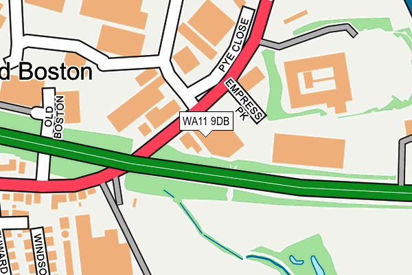 WA11 9DB map - OS OpenMap – Local (Ordnance Survey)