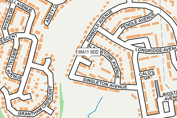 WA11 9DD map - OS OpenMap – Local (Ordnance Survey)