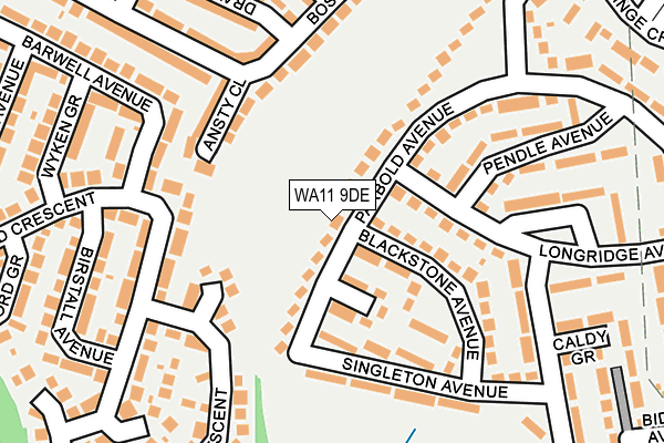 WA11 9DE map - OS OpenMap – Local (Ordnance Survey)