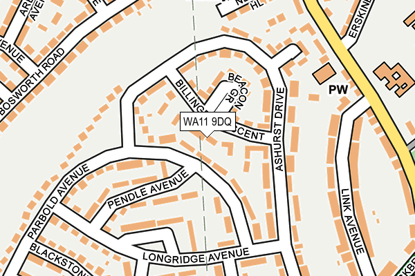 WA11 9DQ map - OS OpenMap – Local (Ordnance Survey)