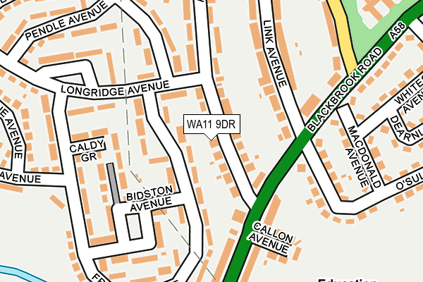 WA11 9DR map - OS OpenMap – Local (Ordnance Survey)
