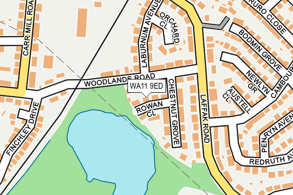 WA11 9ED map - OS OpenMap – Local (Ordnance Survey)
