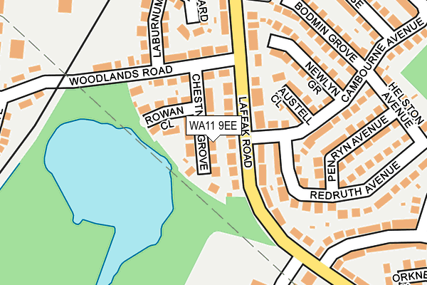 WA11 9EE map - OS OpenMap – Local (Ordnance Survey)
