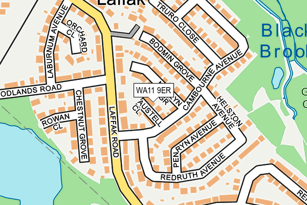 WA11 9ER map - OS OpenMap – Local (Ordnance Survey)