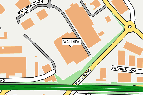 WA11 9FA map - OS OpenMap – Local (Ordnance Survey)