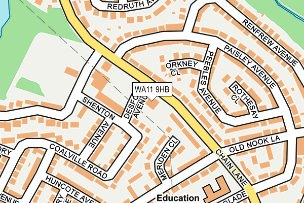 WA11 9HB map - OS OpenMap – Local (Ordnance Survey)