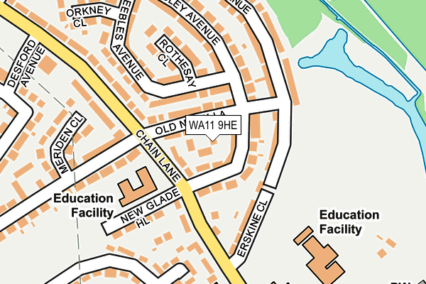 WA11 9HE map - OS OpenMap – Local (Ordnance Survey)