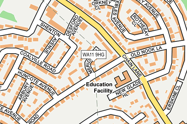 WA11 9HG map - OS OpenMap – Local (Ordnance Survey)