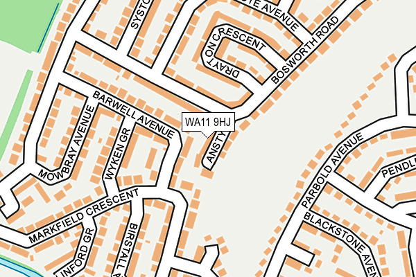 WA11 9HJ map - OS OpenMap – Local (Ordnance Survey)