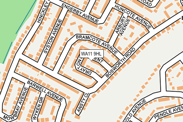WA11 9HL map - OS OpenMap – Local (Ordnance Survey)