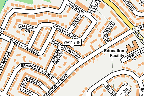 WA11 9HN map - OS OpenMap – Local (Ordnance Survey)