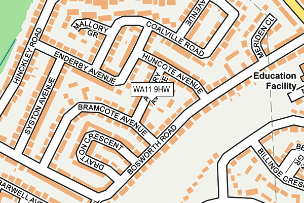 WA11 9HW map - OS OpenMap – Local (Ordnance Survey)
