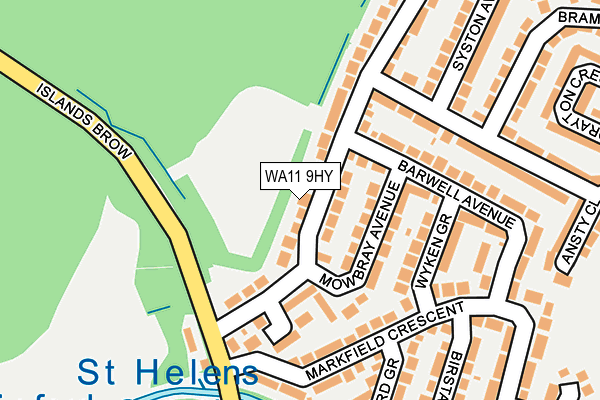 WA11 9HY map - OS OpenMap – Local (Ordnance Survey)