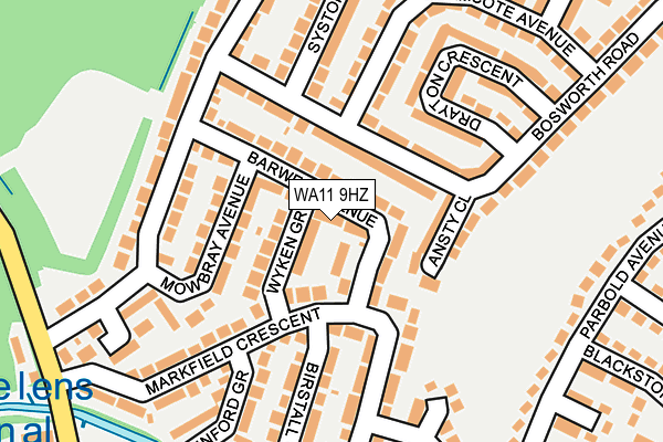 WA11 9HZ map - OS OpenMap – Local (Ordnance Survey)