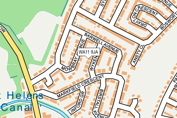 WA11 9JA map - OS OpenMap – Local (Ordnance Survey)