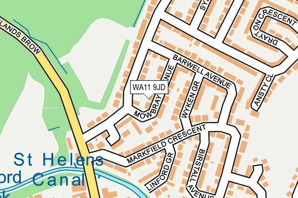 WA11 9JD map - OS OpenMap – Local (Ordnance Survey)