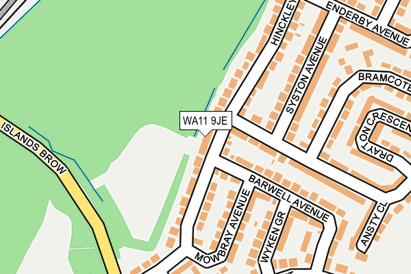 WA11 9JE map - OS OpenMap – Local (Ordnance Survey)