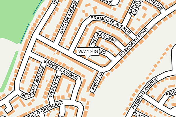 WA11 9JG map - OS OpenMap – Local (Ordnance Survey)