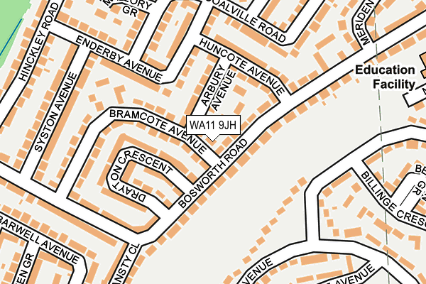 WA11 9JH map - OS OpenMap – Local (Ordnance Survey)