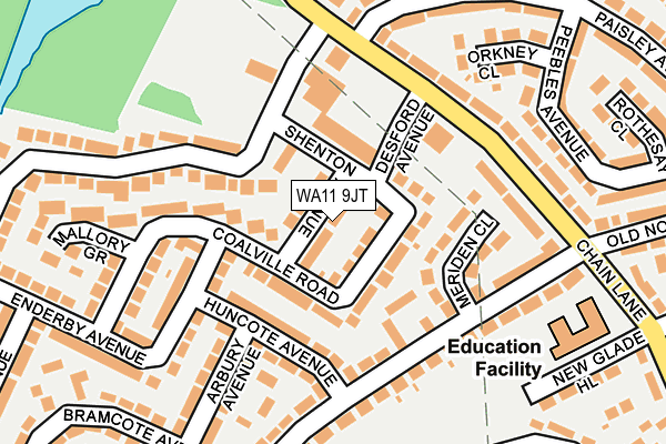 WA11 9JT map - OS OpenMap – Local (Ordnance Survey)