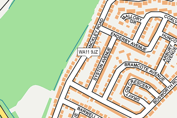 WA11 9JZ map - OS OpenMap – Local (Ordnance Survey)