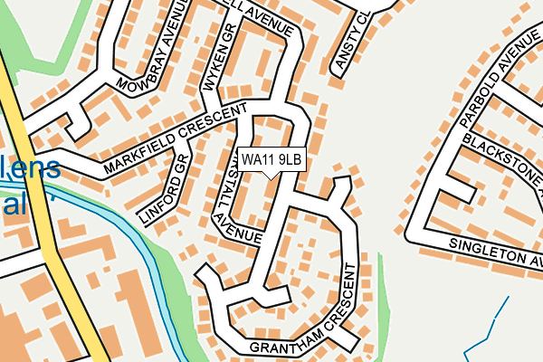 WA11 9LB map - OS OpenMap – Local (Ordnance Survey)