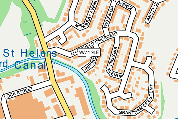 WA11 9LE map - OS OpenMap – Local (Ordnance Survey)