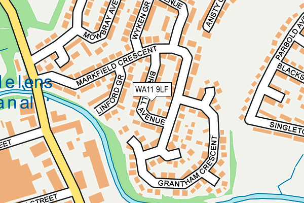 WA11 9LF map - OS OpenMap – Local (Ordnance Survey)