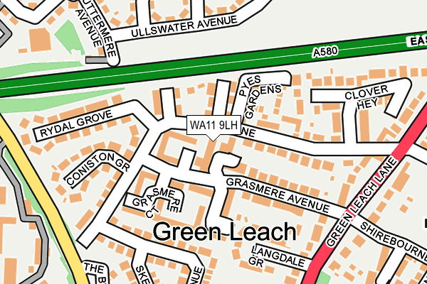 WA11 9LH map - OS OpenMap – Local (Ordnance Survey)