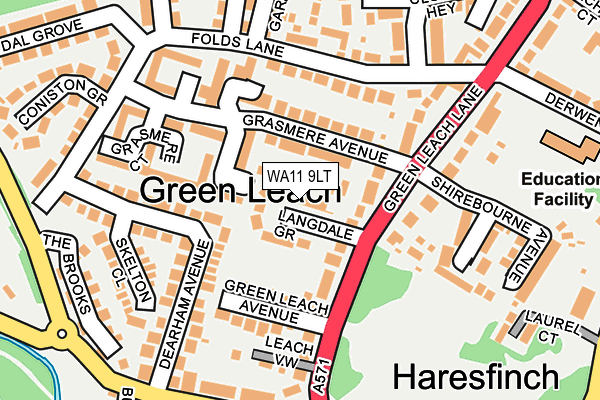 WA11 9LT map - OS OpenMap – Local (Ordnance Survey)