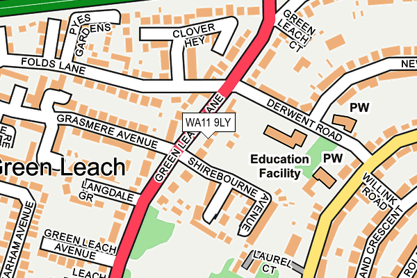WA11 9LY map - OS OpenMap – Local (Ordnance Survey)