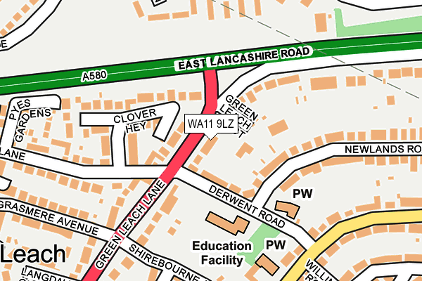 WA11 9LZ map - OS OpenMap – Local (Ordnance Survey)