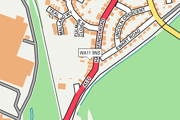 WA11 9NS map - OS OpenMap – Local (Ordnance Survey)