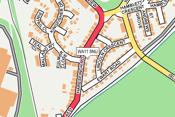 WA11 9NU map - OS OpenMap – Local (Ordnance Survey)