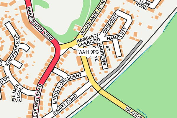 WA11 9PG map - OS OpenMap – Local (Ordnance Survey)