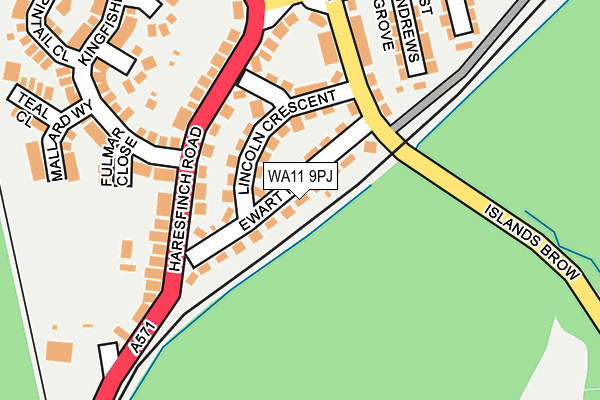 WA11 9PJ map - OS OpenMap – Local (Ordnance Survey)