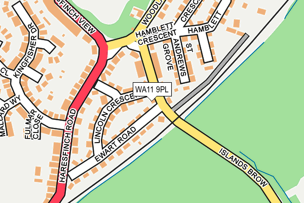 WA11 9PL map - OS OpenMap – Local (Ordnance Survey)